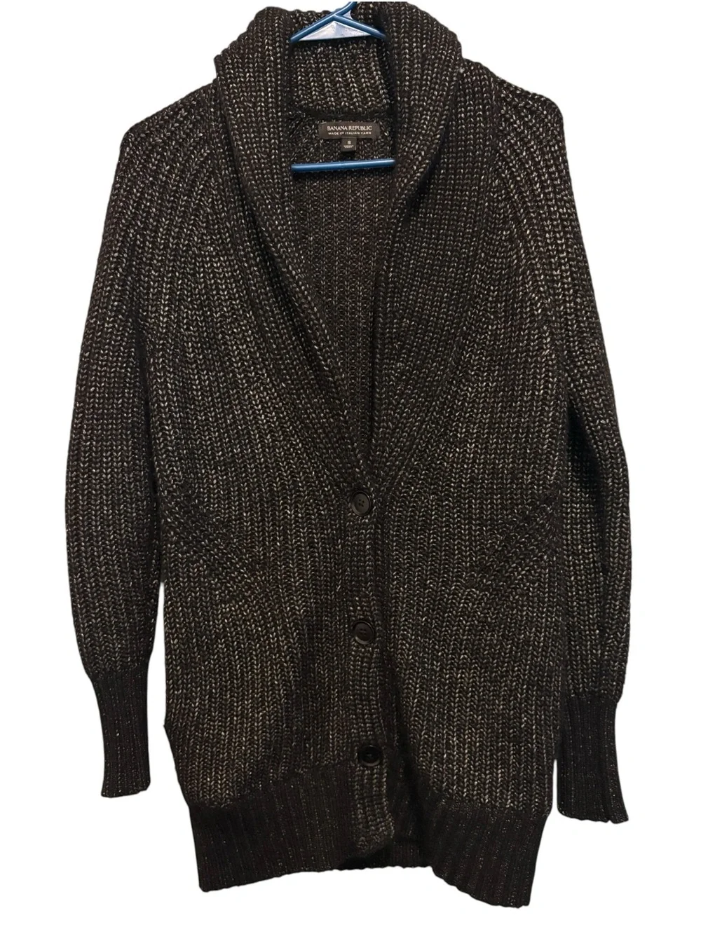 Banana Republic Italian Yarn Wool Blend Grandfather Cardigan Sweater. Size S